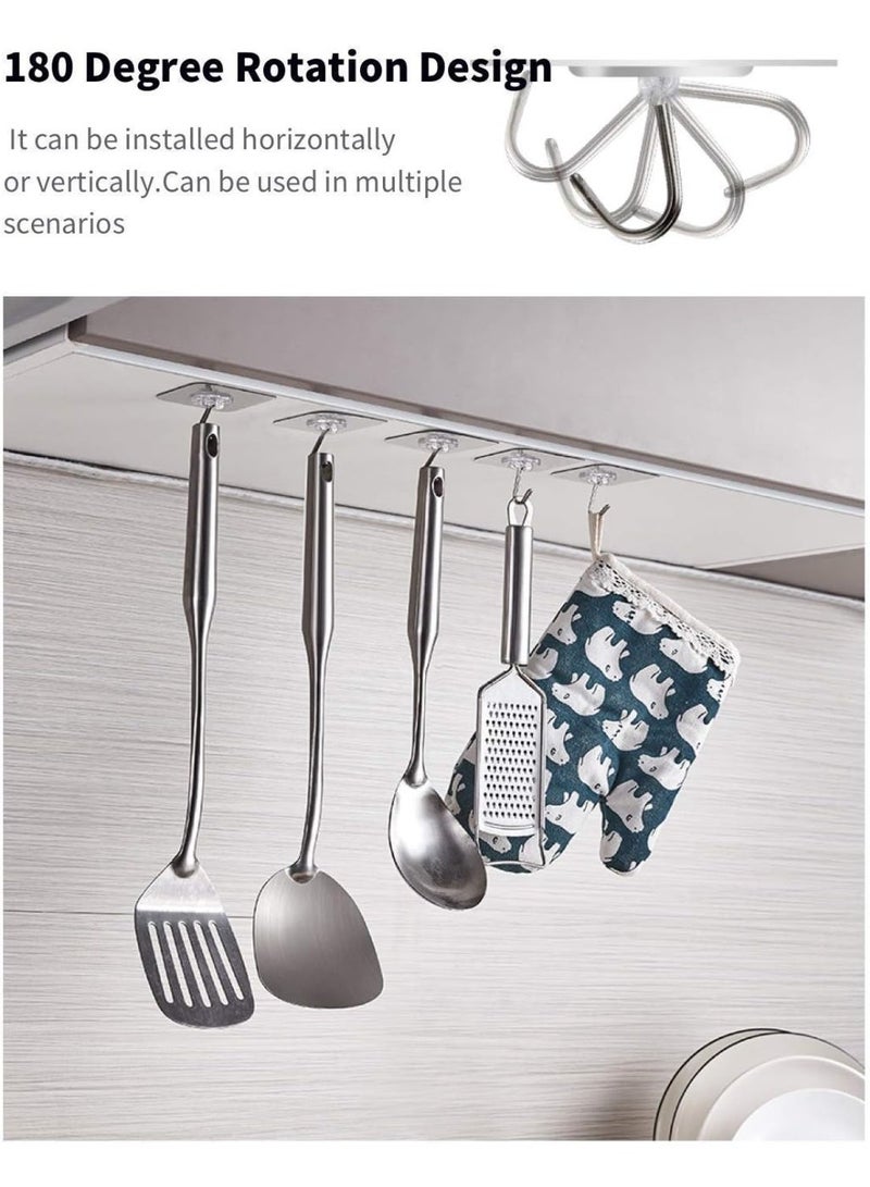 Adhesive hooks, no-drill ceiling hooks with a charming design, transparent hooks for kitchens and coats, waterproof and removable plastic hooks suitable for kitchens and bathrooms - Image 2